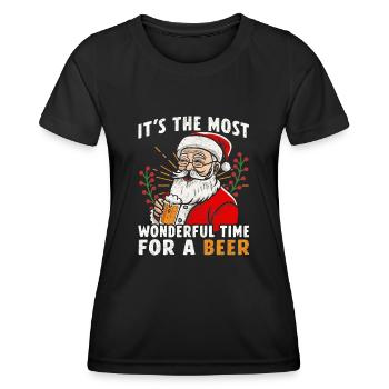 Beery Noël Bière et Noël - T-shirt sport Femme - noir - Devant - AI Model Female 172 light (172cm)