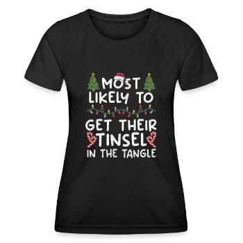 Christmas Family Christmas Tree - Frauen Funktions-T-Shirt - Schwarz - Vorne - AI Model Female 172 light (172cm)
