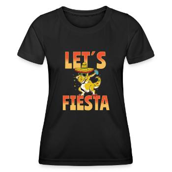 Let's Fiesta Taco Dino - Frauen Funktions-T-Shirt - Schwarz - Vorne - AI Model Female 172 light (172cm)