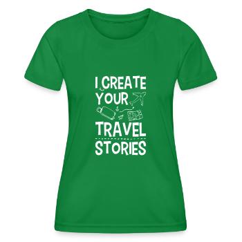 I Create Your Travel Stories Reisebüro - Frauen Funktions-T-Shirt - Kelly Green - Vorne - AI Model Female 172 dark (172cm)