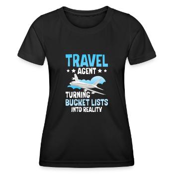 Turning Bucket Lists Into Reality Travel Agency - Women's Functional T-Shirt - black - Front - AI Model Female 172 light (172cm)