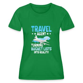 Turning Bucket Lists Into Reality Reisebüro - Frauen Funktions-T-Shirt - Kelly Green - Vorne - AI Model Female 172 dark (172cm)