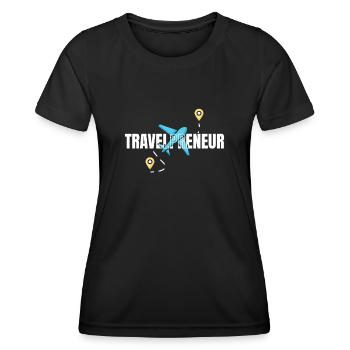 Travel Preneur Reisebüro - Frauen Funktions-T-Shirt - Schwarz - Vorne - AI Model Female 172 light (172cm)