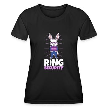 Bague Sécurité Mariage - T-shirt sport Femme - noir - Devant - AI Model Female 172 light (172cm)