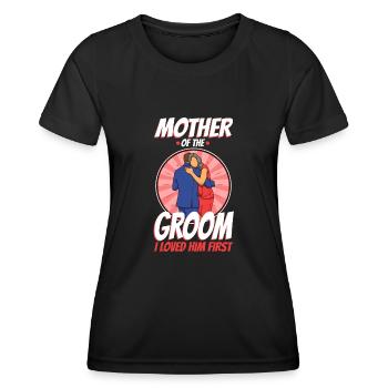 Mère du marié je l’ai aimé en premier - T-shirt sport Femme - noir - Devant - AI Model Female 172 light (172cm)