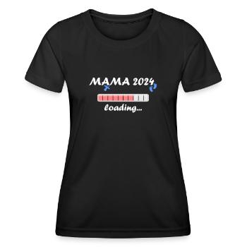 Mama 2024 Loading Schwangerschaft Bekanntgabe Baby - Frauen Funktions-T-Shirt - Schwarz - Vorne - AI Model Female 172 light (172cm)