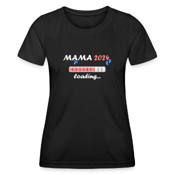 Mama 2024 Loading Schwangerschaft Bekanntgabe Baby - Frauen Funktions-T-Shirt - Schwarz - Vorne - AI Model Female 172 light (172cm)