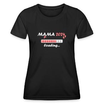 Mama 2024 Loading Schwangerschaft Bekanntgabe Baby - Frauen Funktions-T-Shirt - Schwarz - Vorne - AI Model Female 172 light (172cm)