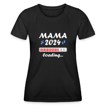 Mama 2024 Loading Schwangerschaft Bekanntgabe Baby - Frauen Funktions-T-Shirt - Schwarz - Vorne - AI Model Female 172 light (172cm)
