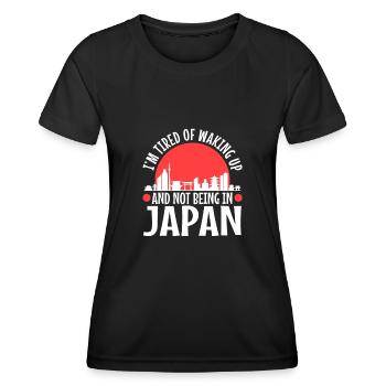Im tired of waking up and not being in japan - Women's Functional T-Shirt - black - Front - AI Model Female 172 light (172cm)