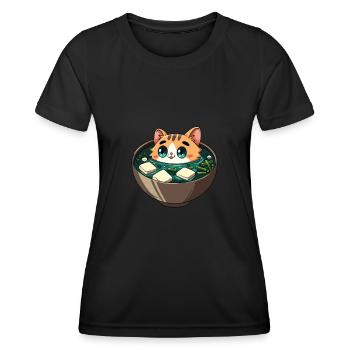 Miso-suppe Katzenliebhaber - Frauen Funktions-T-Shirt - Schwarz - Vorne - AI Model Female 172 light (172cm)