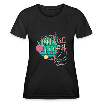 Millésime 1984 Cru 1984 Cadeau d’anniversaire - T-shirt sport Femme - noir - Devant - AI Model Female 172 light (172cm)