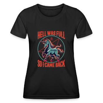L’enfer était plein alors je suis revenu - Lifeerror - T-shirt sport Femme - noir - Devant - AI Model Female 172 light (172cm)