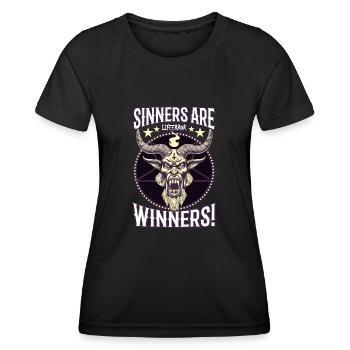 Sinners are Winners - Lifeerror - Women's Functional T-Shirt - black - Front - AI Model Female 172 light (172cm)
