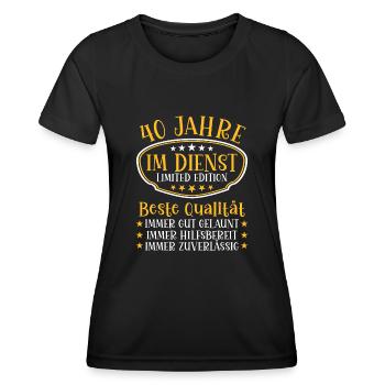 40 Jahre im Dienst 40 Jähriges Dienstjubiläum - Frauen Funktions-T-Shirt - Schwarz - Vorne - AI Model Female 172 light (172cm)