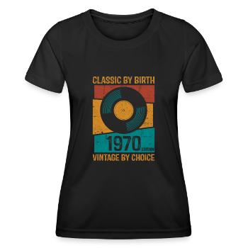 1970 Vintage Vinyl Classic Birth Yearjanuary febr - Women's Functional T-Shirt - black - Front - AI Model Female 172 light (172cm)