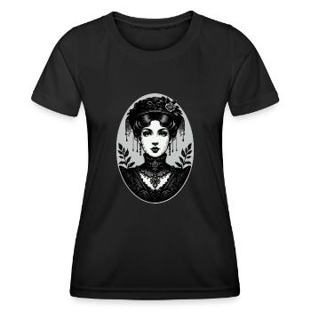 Viktorianisches gotisches Frauenporträt - Frauen Funktions-T-Shirt - Schwarz - Vorne - AI Model Female 172 light (172cm)