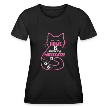 Katze Miezekatze Katzenliebhaber Katzenbesitzer Ka - Frauen Funktions-T-Shirt - Schwarz - Vorne - AI Model Female 172 light (172cm)