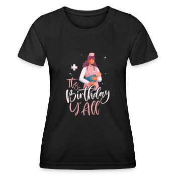 LD Labour And Delivery Nurse - Women's Functional T-Shirt - black - Front - AI Model Female 172 light (172cm)