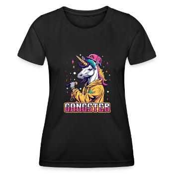 Licorne Gangsta - T-shirt sport Femme - noir - Devant - AI Model Female 172 light (172cm)