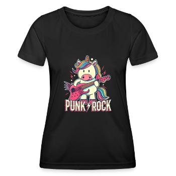 Licorne punk rock - T-shirt sport Femme - noir - Devant - AI Model Female 172 light (172cm)