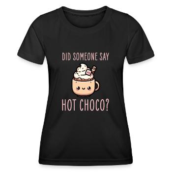 Rêve apaisant pour les amateurs de chocolat chaud et de chocolat chaud - T-shirt sport Femme - noir - Devant - AI Model Female 172 light (172cm)