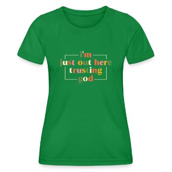 Dieu Jésus-Christ, je suis juste ici en train de faire confiance à Dieu - T-shirt sport Femme - vert - Devant - AI Model Female 172 dark (172cm)
