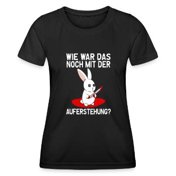 Sarkasmus Mörder Osterhase Auferstehung Halloween - Frauen Funktions-T-Shirt - Schwarz - Vorne - AI Model Female 172 light (172cm)