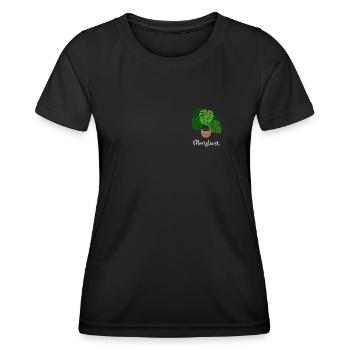 Monstera Flora jardinier de plantes d’intérieur - T-shirt sport Femme - noir - Devant - AI Model Female 172 light (172cm)