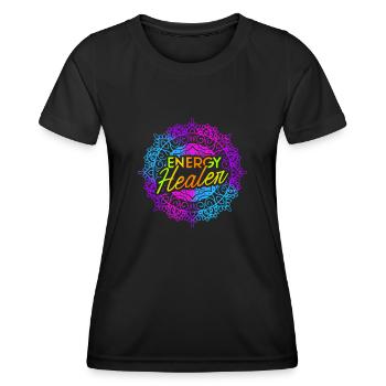 Chakra Guérison Holistique Mains Guérisseur Énergétique Reiki - T-shirt sport Femme - noir - Devant - AI Model Female 172 light (172cm)