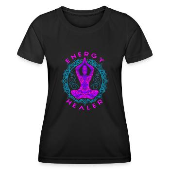 Chakra Guérison Holistique Mains Guérisseur Énergétique Reiki - T-shirt sport Femme - noir - Devant - AI Model Female 172 light (172cm)