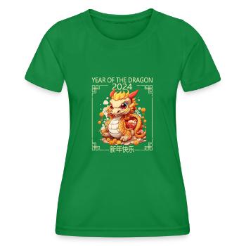 Year Of The Dragon Happy Chinese New Year 2024 - Women's Functional T-Shirt - kelly green - Front - AI Model Female 172 dark (172cm)