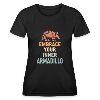 Armadillo Chlamyphoridae Enthusiast Exclusive - Women's Functional T-Shirt - black - Front - AI Model Female 172 light (172cm)