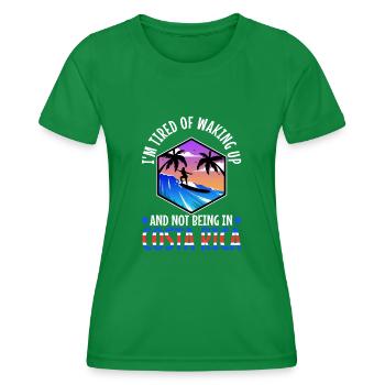 Je suis fatigué de me réveiller et de ne pas être au Costa Rica - T-shirt sport Femme - vert - Devant - AI Model Female 172 dark (172cm)