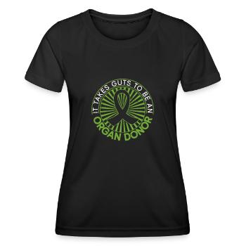 Don d’organes Greffe d’organes Don d’organes - T-shirt sport Femme - noir - Devant - AI Model Female 172 light (172cm)