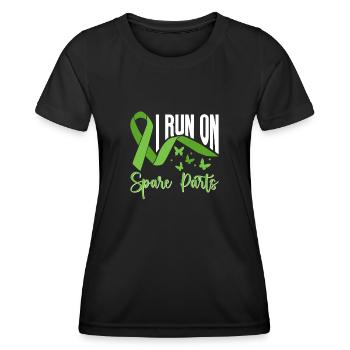 Don d’organes Greffe d’organes Don d’organes - T-shirt sport Femme - noir - Devant - AI Model Female 172 light (172cm)
