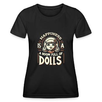 Poupée amant collection poupées Vintage porcelaine - T-shirt sport Femme - noir - Devant - AI Model Female 172 light (172cm)