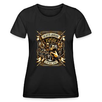 1992 Geburtstag Biker Ein Guter Jahrgang Altert - Frauen Funktions-T-Shirt - Schwarz - Vorne - AI Model Female 172 light (172cm)
