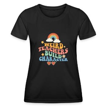 Des enseignants bizarres construisent un personnage à l’école groovy - T-shirt sport Femme - noir - Devant - AI Model Female 172 light (172cm)