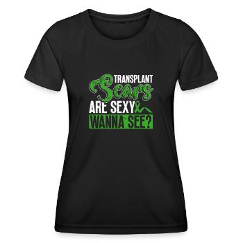 Organ Donor Organ Transplant Organ Donation - Women's Functional T-Shirt - black - Front - AI Model Female 172 light (172cm)