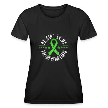 Don d’organes Greffe d’organes Don d’organes - T-shirt sport Femme - noir - Devant - AI Model Female 172 light (172cm)