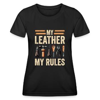 Leatherwork Leatherworker Stamping Crafts - Women's Functional T-Shirt - black - Front - AI Model Female 172 light (172cm)