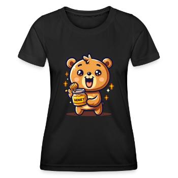 Miel d’ours - T-shirt sport Femme - noir - Devant - AI Model Female 172 light (172cm)