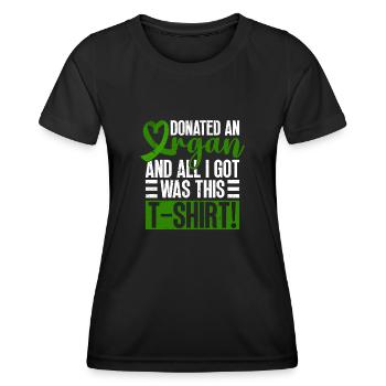 Don d’organes Greffe d’organes Don d’organes - T-shirt sport Femme - noir - Devant - AI Model Female 172 light (172cm)