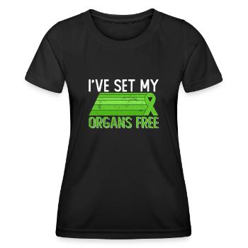 Don d’organes Greffe d’organes Don d’organes - T-shirt sport Femme - noir - Devant - AI Model Female 172 light (172cm)