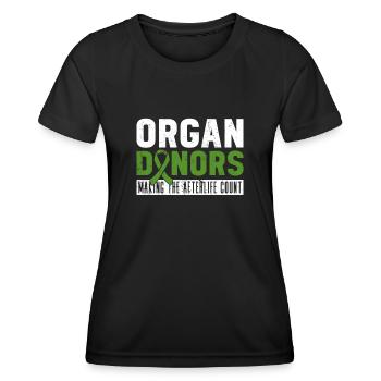 Don d’organes Greffe d’organes Don d’organes - T-shirt sport Femme - noir - Devant - AI Model Female 172 light (172cm)