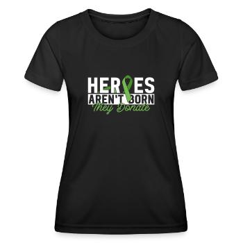 Don d’organes Greffe d’organes Don d’organes - T-shirt sport Femme - noir - Devant - AI Model Female 172 light (172cm)