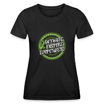 Don d’organes Greffe d’organes Don d’organes - T-shirt sport Femme - noir - Devant - AI Model Female 172 light (172cm)