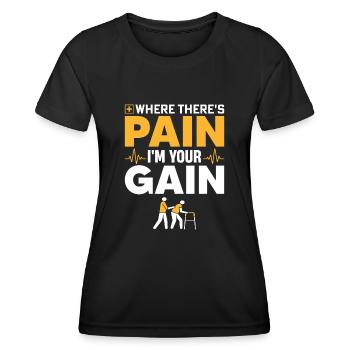 Profiter de la douleur – Promesse de la - T-shirt sport Femme - noir - Devant - AI Model Female 172 light (172cm)