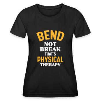 "mastering The Bend – Resilience In Therapy" - Women's Functional T-Shirt - black - Front - AI Model Female 172 light (172cm)